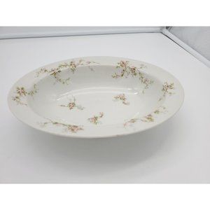 Theodore Haviland 9" Pink Spray Oval Vegetable Bowl Limoges France